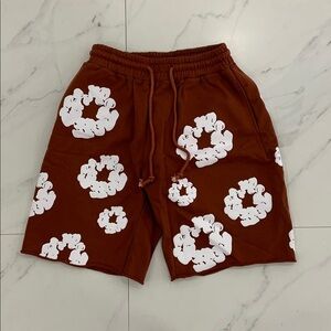 Denim Tears Brown Shorts The Cotton Wreath Flared Mens Size Large